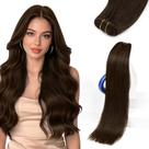 Extensões de cabelo Sunny Hair Costurado em Cabelo Humano 60 cm Castanho Escuro