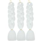 Extensões de cabelo trançadas Herina White, 3 peças para mulheres