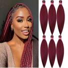 Extensões de cabelo trançadas Mychanson Burgundy, 26 polegadas, pacotes com 6 Extensões de cabelo trançadas Mychanson Burgundy, 26 polegadas, pacotes com 6