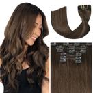 Extensões de cabelo Ukira Medium Brown Real Human Hair 15 em 75g
