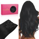 Extensões de cabelo Wennalife Clip em cabelo humano 18 cm 120 g preto azeviche