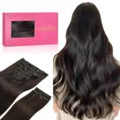 Extensões de cabelo Wennalife Clip em marrom escuro 150 g 60 cm 9 unidades