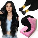 Extensões de cabelo YoungSee I Tips 14 cm 50 g Jet Black Remy Hair