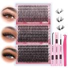 Extensões de cílios Focipeysa Wispy Lash Clusters 360 unidades 9-16 mm