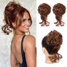 Extensões de coque de cabelo HOOJIH HB010 Dasiy Dark Copper x2