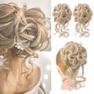 Extensões de coque de cabelo HOOJIH HB010 Dasiy Light Golden Blonde x2