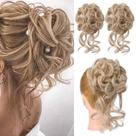 Extensões de coque de cabelo HOOJIH HB010 Dasiy Tousled Updo x2 Blonde
