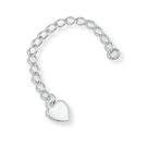 Extensor Colar Pulseira Pingente Coração Prata Legitima 925