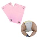 Extensor De Body Bebe Enxoval Menina Kit 2 Peças Alongador De Body Com 2 Botões 100 Algodao Rosa 6cmx10cm cha de bebe Macio Baby Deluxe
