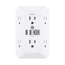Extensor de saída com protetor de sobretensão Addtam 6-Outlet com 4 USB