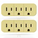 Extensor de saída ELEGRP de 2 a 3 pinos, aterrado, 3 tomadas AC, pacote com 2