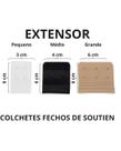 Extensor de Sutiã Colchete Extensor Sutia Preto Bege Branco