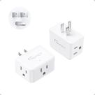 Extensor de Tomada NUTICT com 3 Tomadas, Kit com 2, para Viagem, Branco