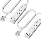 Extensor de tomada Power Strip LIDER, 3 receptáculos, 2 USB tipo C
