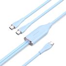 Extensor Extensão Duplo USB C 2.0 5A PD 100W 1,5m Azul