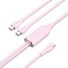Extensor Extensão Duplo USB C 2.0 5A PD 100W 1,5m Rosa