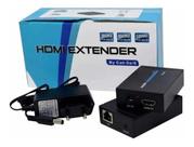 Extensor Hdmi 60 Metros X Rj45 Cat5/ Cat6 3d 1080p Bivolt 2 fontes