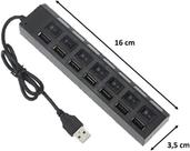 Extensor Hub Usb 7 Portas 2.0 Pc Pen Drive Hd Externo