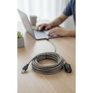 Extensor USB 2.0 Webcam Full HD Ativo Cinza