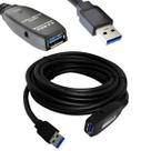 Extensor USB 3.0 Ativo com Repetidor A Macho X A Fêmea 5 Metros Extensor USB 3.0 Ativo com Repetidor A Macho X A Fêmea 5 Metros
