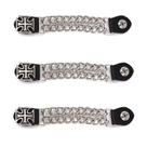 Extensores para colete de motociclista Vksjin 3 peças, couro com corrente cromada, 16,5 cm Extensores para colete de motociclista Vksjin 3 peças, couro com corrente cromada, 16,5 cm