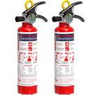 Extintor de incêndio Ougist ABC Dry Powder 1,1 kg 1-A:10-B:C, pacote com 2