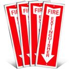 Extintor de incêndio Sign Tondiamo, pacote com 4, 10 x 30 cm de alumínio