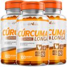 Extrato Curcum Longa Pura - 3 Frascos 300 cápsulas