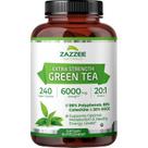 Extrato de chá verde Zazzee Extra Strength 6000mg 240 cápsulas