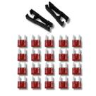 Extrator de Fusível Automotivo + 20 Fusíveis Mini 10A Kit Manutenção Carro