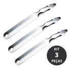 Extrator De Grampo Em Metal Tipo Espátula Kit Com 3 Unidades