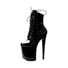 Extrem 8 "salto agulha com cadarço peep toe pole dance botas curtas plataforma exótica tamanho 36-43 Extrem 8 "salto agulha com cadarço peep toe pole dance botas curtas plataforma exótica tamanho 36-43