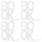 Extremidades decorativas de metal para livros, suportes para livros, branco, pacote com 2