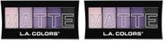 Eyeshadow LA COLORS, 5 cores, roxo fosco, caxemira (pacote com 2)