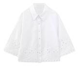 F0508-Camisa Blusa Social Feminina Elegante Lese Laise Renda J51