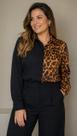 F1103-Camisa Blusa Social Elegante Feminina Estampada Oncinha 182r -