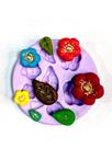 F1141 molde de silicone flores confeitaria biscuit
