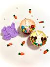 F1222 molde de silicone páscoa coelhos confeitaria biscuit