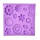 F1277 molde de silicone flores confeitaria biscuit