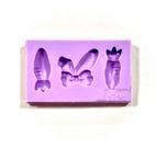 F1309 molde de silicone cenoura ,laço confeitaria biscuit
