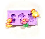 F1313 molde de silicone patinho e flor confeitaria biscuit