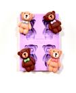 F1321 molde de silicone ursinhos confeitaria biscuit