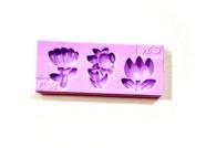 F1348 molde de silicone flores confeitaria biscuit