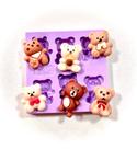F1349 molde de silicone ursinhos confeitaria biscuit