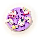 F1359 molde de silicone unicórnio e arco-iris confeitaria biscuit