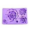 F1402 molde de silicone rosas confeitaria biscuit