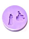 F1526 mini molde de silicone navio e farol confeitaria biscuit
