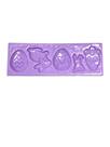 F1608 molde de silicone páscoa, coelho, cenoura, ovo confeitaria biscuit