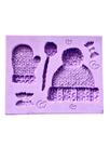 F1694 molde de silicone bebe tricô confeitaria biscuit
