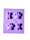 F1738 molde de silicone patinha e laço confeitaria biscuit